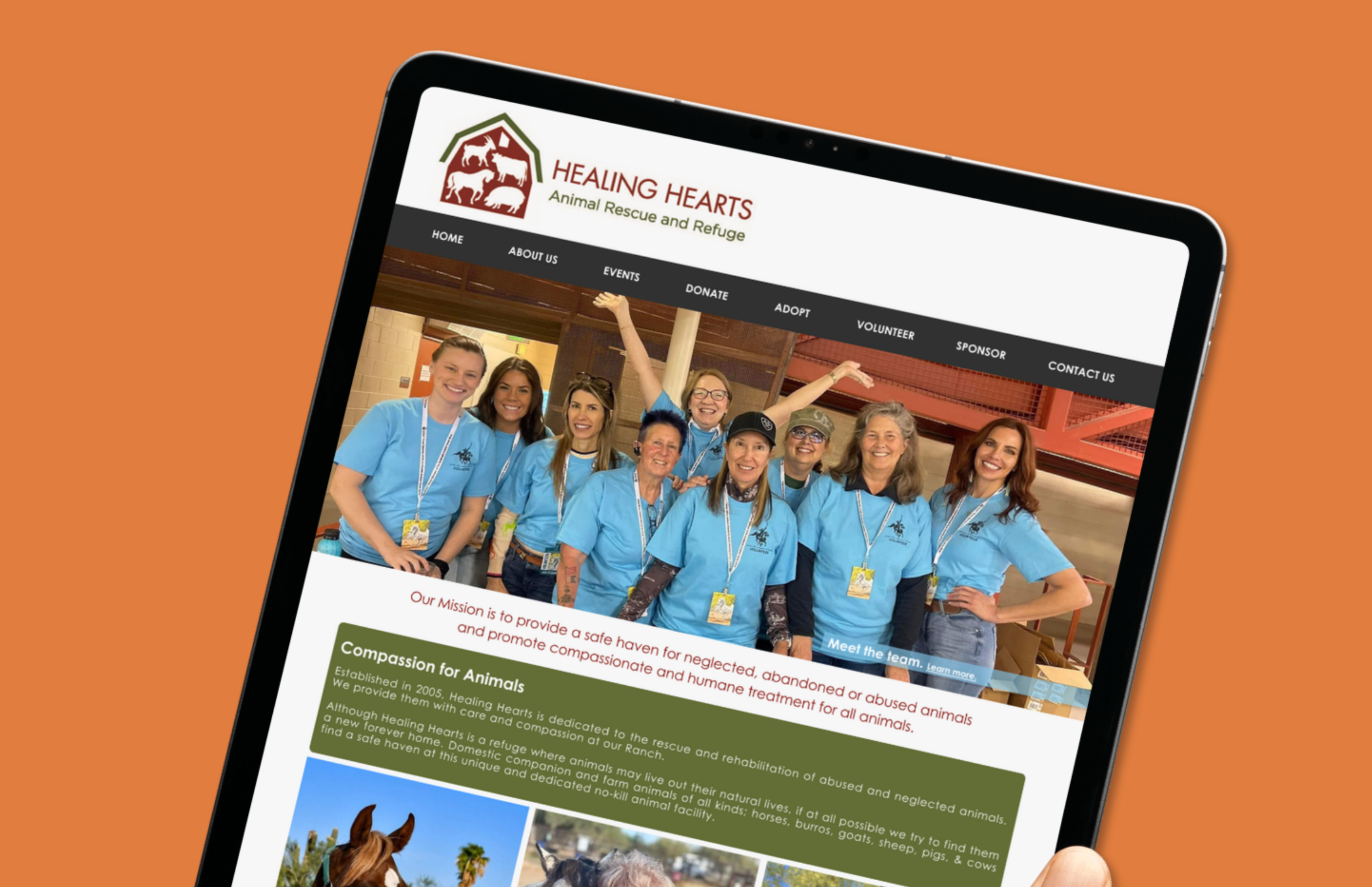 Healing Hearts Animal Rescue — app redesign cover